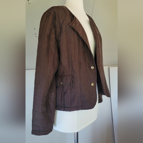 100% Silk SilkLand Quilted Jacket Size L - Picture 4 of 8